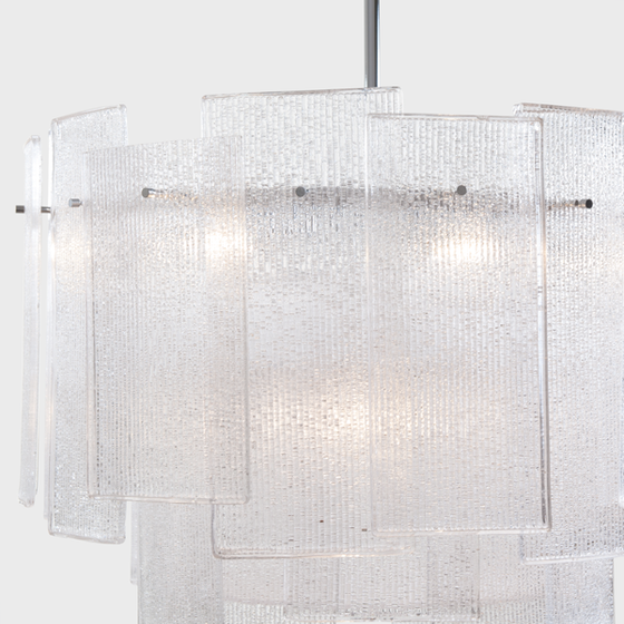 Side closeup view of the Galjour Murano Glass Chandelier