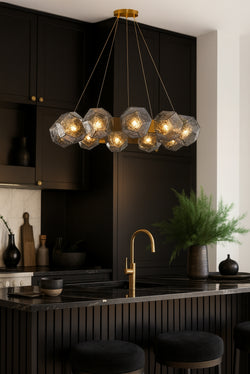 Emille Geometric Glass Chandelier