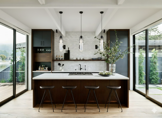 Knox Matte Black Modern Pendant