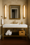 Satin Brass Alabaster LED Wall Sconce