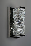 Black Chrome LED Crystal wall sconce with a modern design on a gray background