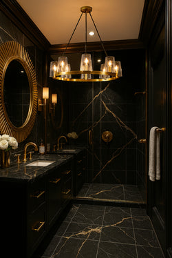 Mackenzie Round Glass Shade Chandelier