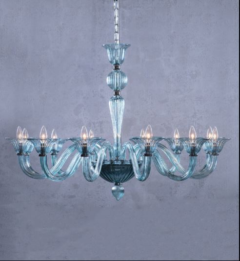 Marcella Venetian Blue Glass Chandelier
