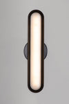 Black sconce Modern wall-mounted light fixture on a gray background