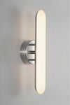 Satin Nickel Sconce Modern wall-mounted light fixture on a gray background