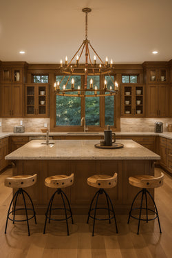 Redford Leather Round Chandelier