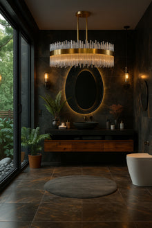  Sabina Satin Brass Round Chandelier