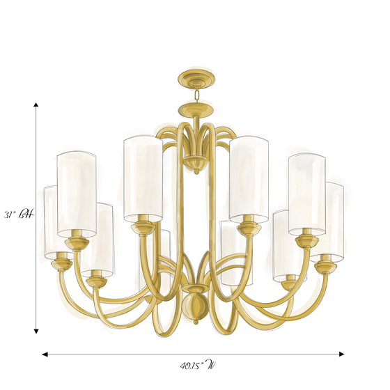 Aries Vintage Brass Chandelier