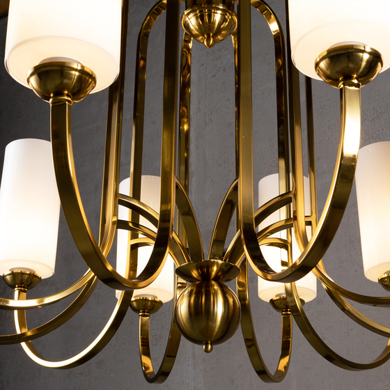 Aries Vintage Brass Chandelier