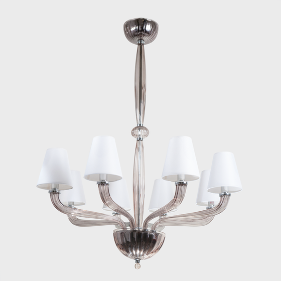 Fairmont Chrome Chandelier with Ribbed Glass Arm from The Vault