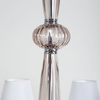 View of glass detail of the Fairmont Chrome Chandelier 
