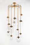 luxury light fixtures, glass globe chandelier, contemporary round chandelier Satin brass