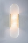Alabaster, satin brass, LED sconce