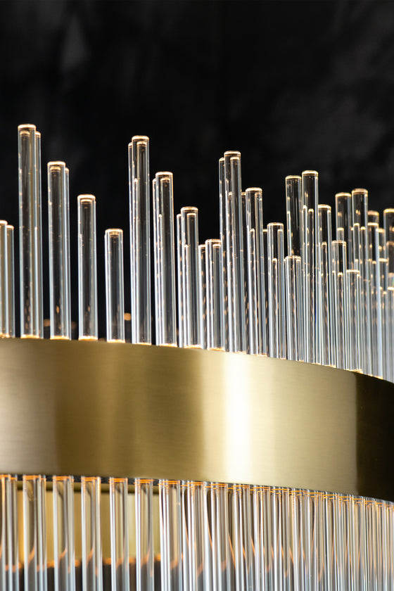 Sabina Satin Brass Round Chandelier