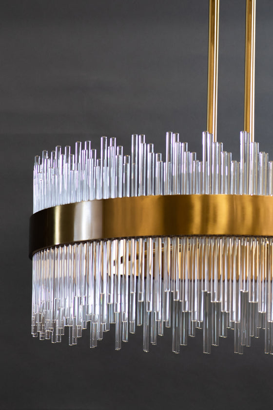 Sabina Satin Brass Round Chandelier