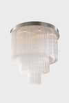 Ceiling Mount, flush mount, chandelier, pendant satin stainless steel, glass, LED