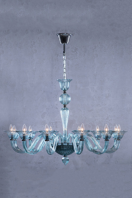 Marcella Venetian Blue Glass Chandelier