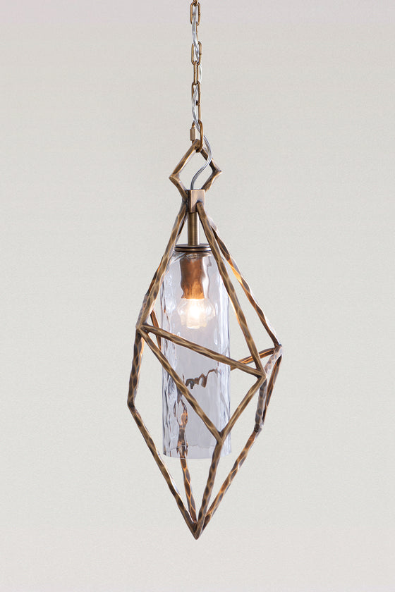 Vesta Geometric Smoked Glass Pendant Light