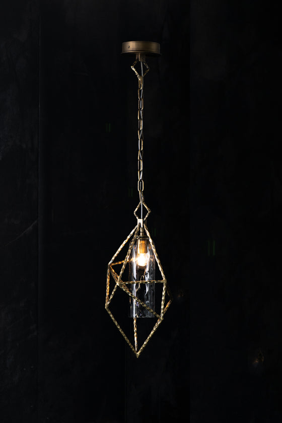 Vesta Geometric Smoked Glass Pendant Light