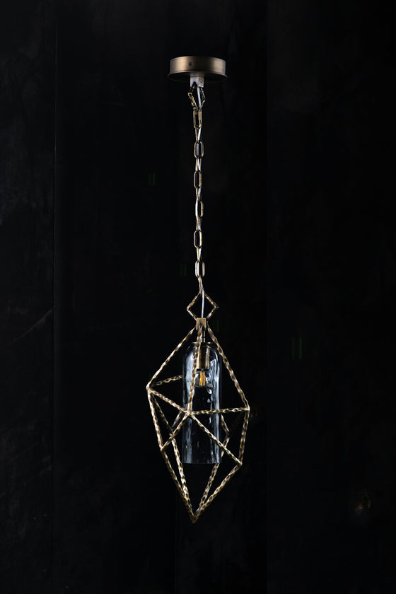 Vesta Geometric Smoked Glass Pendant Light